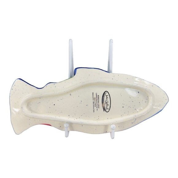 Julie Ueland Shorelines Fish Salmon Dish Plate Ceramic Pottery 2000 Set 3 - Picture 7 of 14